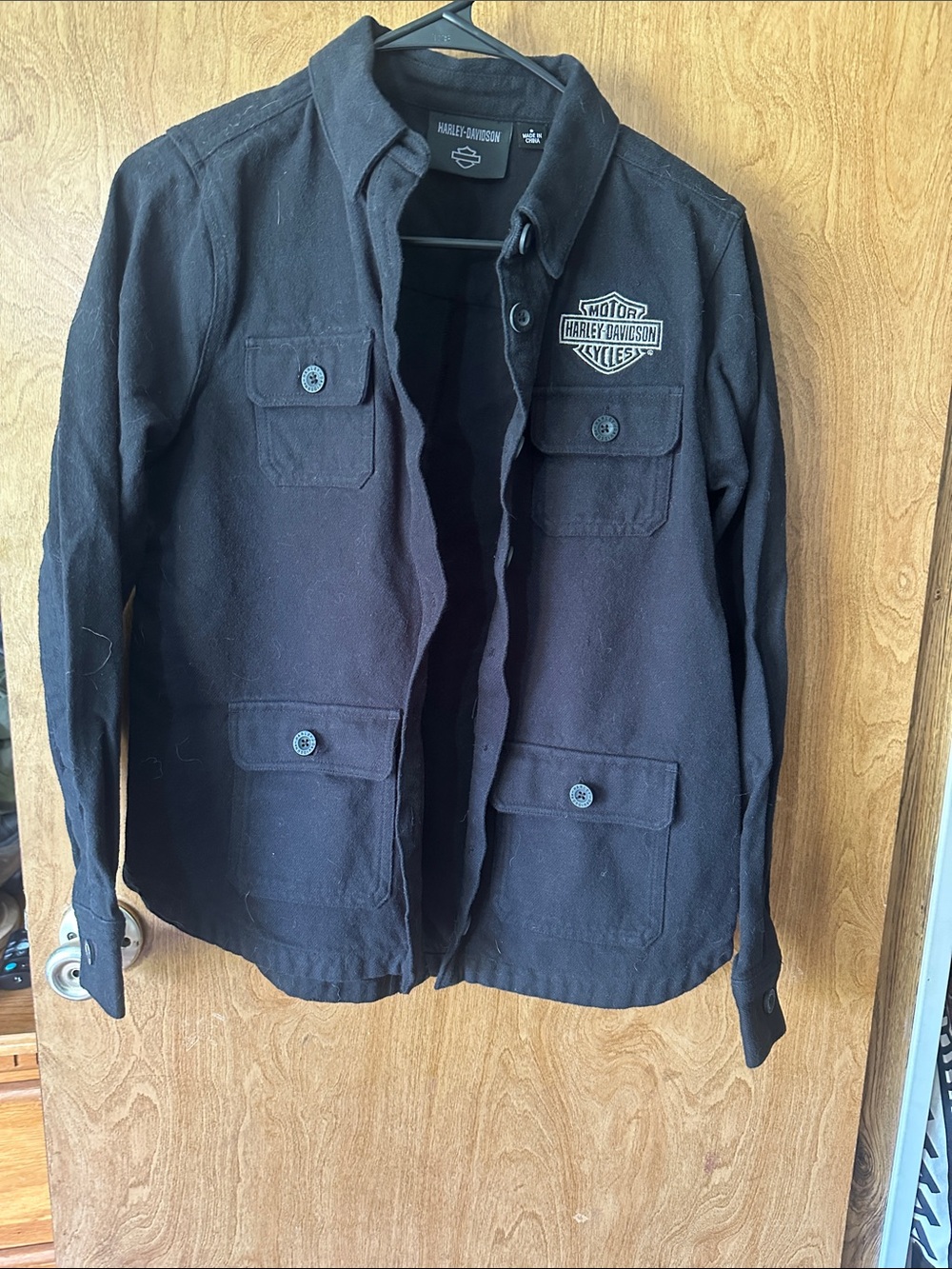 Harley-Davidson Black Military Field Jacket with Patch